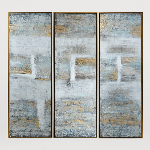 АБСТРАКЦИЯ НАСТЕННЫЙ ДЕКОР ТРИПТИХ БОЛЬШОЙ LOOKING TO THE RAIN