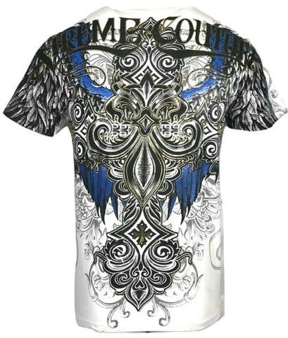 Xtreme Couture | Футболка мужская ENSIGN X1239I от Affliction спина, принт крест с крыльями