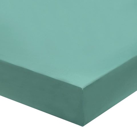 Простыня на резинке 200x200 Blanc des Vosges сатин бирюзовая