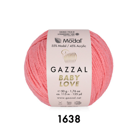 Пряжа Gazzal Baby Love 1638 розовый (уп.10 мотков)