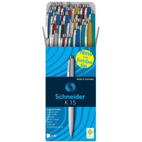 Ручка шариковая SCHNEIDER K15 корпус ассорти, синяя 3080