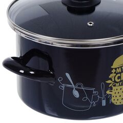 Кастрюля сталь, эмал, 4 л, с крыш, Сантэкс, Моя кухня, 1-2240112, индукц