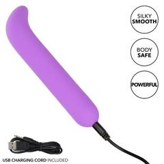 Фиолетовый мини-вибромассажер Liquid Silicone Mini G Vibe для стимуляции зоны G - 10,75 см. - 