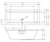 Ванна RETHING CUBIC 160x70 Riho BR0600500000000