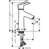 Смеситель для раковины однорычажный с донным клапаном Hansgrohe Talis S 72024000