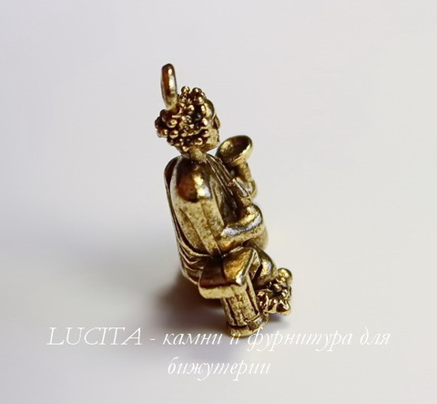 Подвеска Quest Beads "Бахус" 3D (цвет-античное золото) 21х20 мм