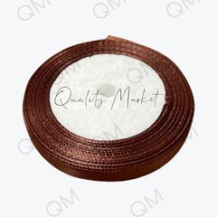 Лента атласная 1 см 25 ярдов (коричневая) №031