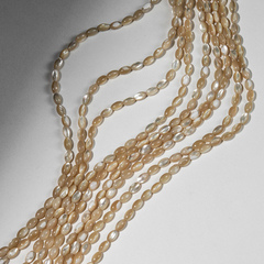 Перламутр морских ракушек "Рис", карамельного оттенка, 7*4мм