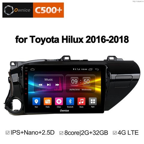 Штатная магнитола на Android 6.0 для Toyota Hilux 15+ Ownice C500+ S1686P