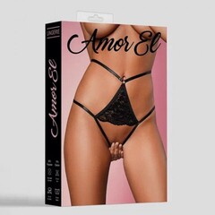 Откровенные трусики с доступом Amor El Black (L)