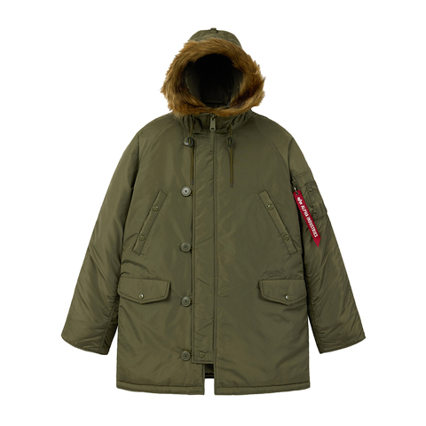 Парка Alpha Industries N-3B Logo Oxford Parka Olive Green (Зеленая)