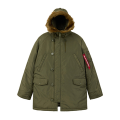 Парка Alpha Industries N-3B Logo Oxford Parka Olive Green (Зеленая)