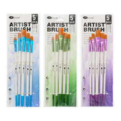 
          Кисть для рисования Basir художественная, нейлон, плоские, № 4,6,8,10,12, набор из 5 шт