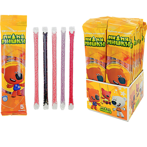 Трубочка для молока Ми-Ми-Мишки ягодный микс (клубника, малина, ежевика, вишня, шоколад) 1кор*6бл*24шт, 30гр