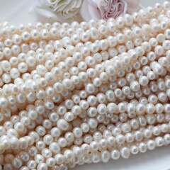 Жемчуг натуральный речной, круглый, 7-8 мм, 1 нить, Ж011