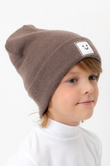 шапка  для мальчика  КВ 20397/ш/капучино