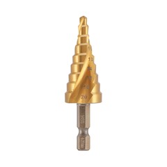 Сверло ступенчатое 4-20мм (Спиральное) HSS-G 9ступ. L75мм хв. 6-гр 1/4