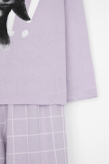 пижама  для девочки  К 1623/лепесток орхидеи,двойная клетка