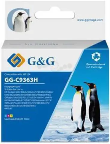 Картридж струйный G&G, аналог HP C9363HE/№134 цветной 560стр. с чипом