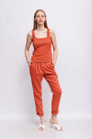 Marc Cain Брюки в стиле лаунж-шик из фирменной смеси льна, вискозы и эластана