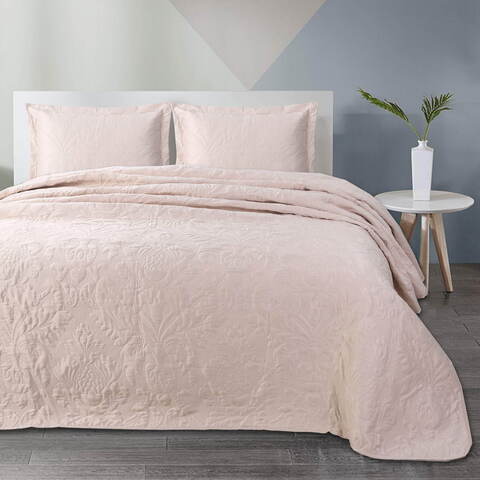 Покрывало 240x260 и 2 наволочки 50х70 Sofi De MarkO Мистерио кремовое