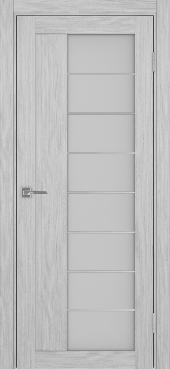 Дверь межкомнатная Оптима Порте Турин 524.22 АСС молдинг SC, цвет серый дуб, экошпон, стекло мателюкс