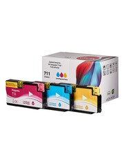 Набор струйных картриджей Sakura P2V32A (№711 Tri-colour) для HP Designjet T120/T520 ePrinter, пигментный тип чернил, триколор, 73 мл. (3шт)