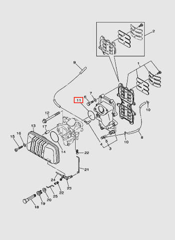 Кольцо-прокладка карбюратора для лодочного мотора T40 Sea-PRO