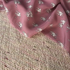 Ткань твид с органзой с розовой нитью 3004/1