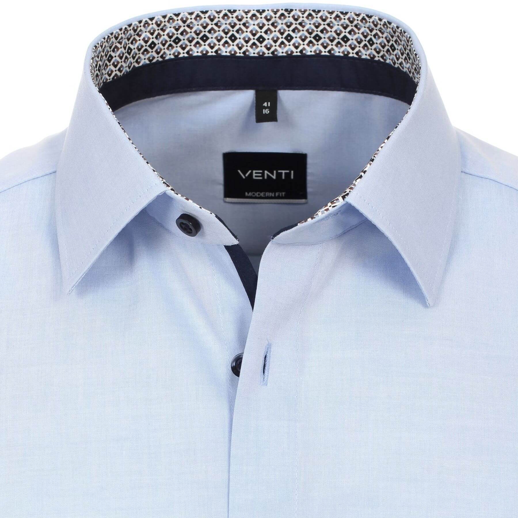 Сорочка мужская Venti Modern Fit 123942200-115 голубая с отделкой
