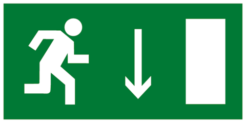 Эвакуационный знак Е09 - Указатель двери эвакуационного выхода (правосторонний)