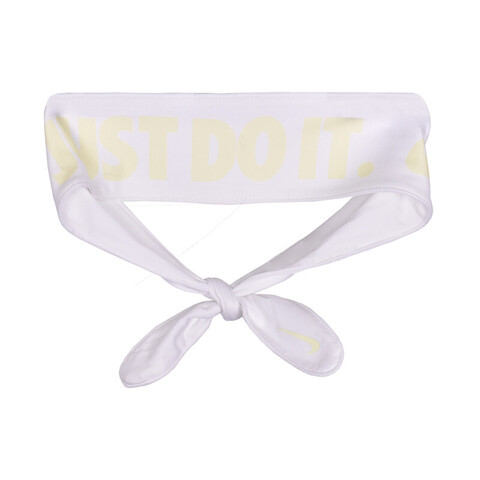 Бандана теннисная Nike Dri-Fit Head Tie Skinny Printed - white/lime ice/lime ice