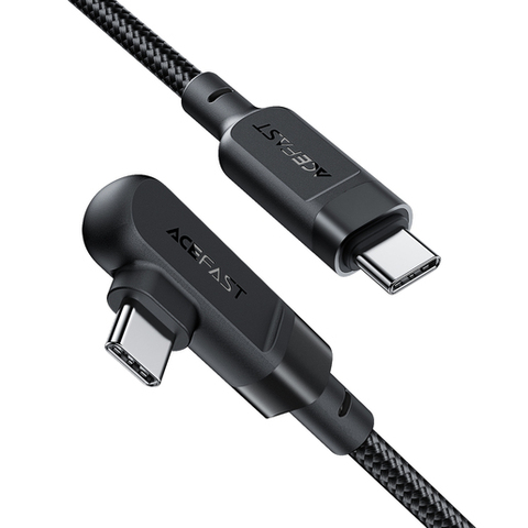 Кабель ACEFAST C5-03 USB-C to USB-C 2м 100W right angled aluminum alloy charging data cable, черный