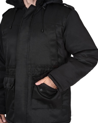 Куртка Охранника зимняя удлиненная, черная