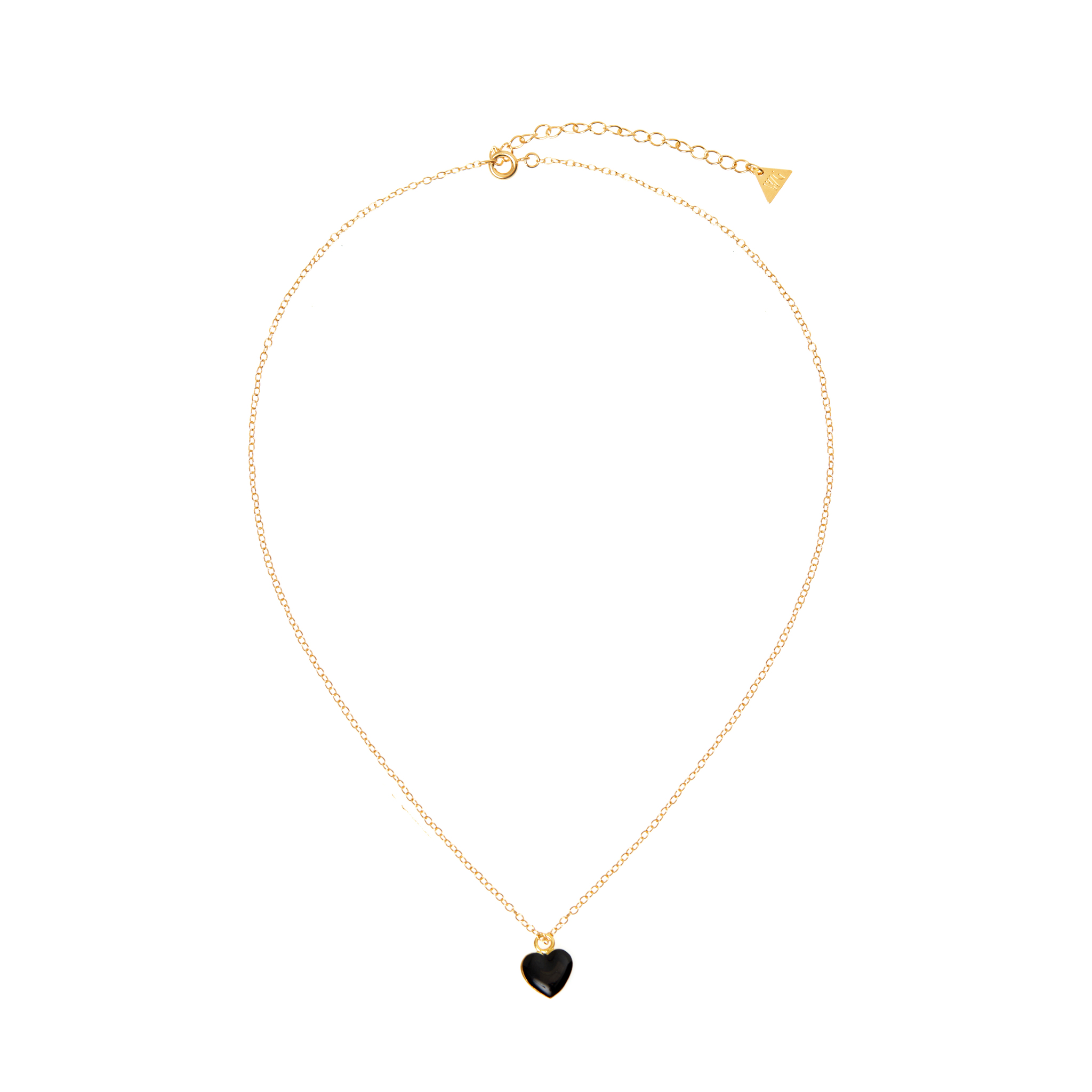 WILHELMINA GARCIA Колье Black Heart Skinny Chain Necklace