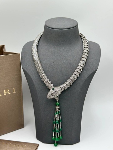 Колье и серьги Bvlgari зеленые