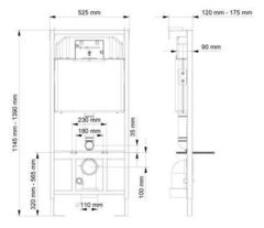 Инсталляция для унитаза подвесного Visam slim 80 EX-112-001 3/6 л. Кнопка ASPENDOS матовая с глянцевым овалом EX-231-001