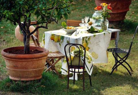 Скатерть 170х270 Tessitura Toscana Telerie Lemoncello