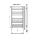 Полотенцесушитель электрический Terminus Аврора П20 500x1006, ТЭН HT-1 300W, левый/правый