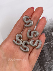 Пуговицы Скиапар. серебристые рельефные  