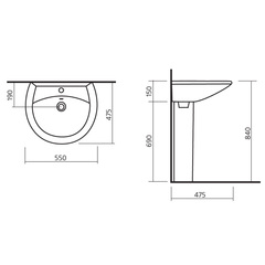 УМЫВАЛЬНИК SANITA АТТИКА 55