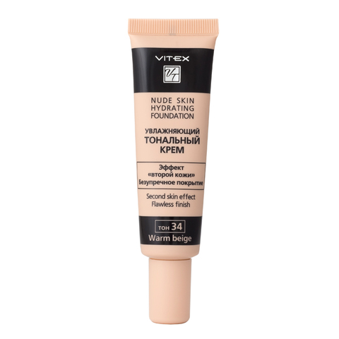 VITEX Тональный крем Увлажняющий NUDE SKIN HYDRATING FOUNDATION т.34 Warm beige