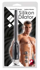 Черный силиконовый расширитель для уретры с вибрацией Silikon Dilator - 