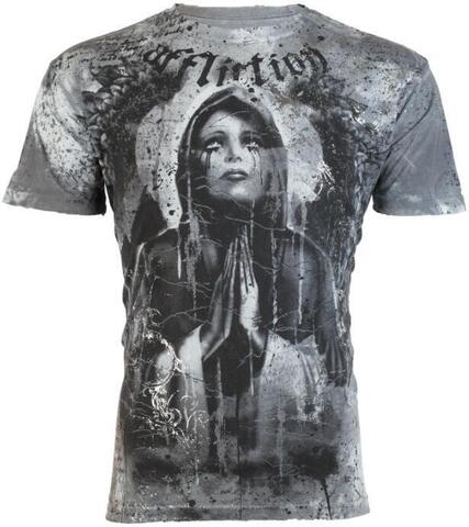 Affliction | Футболка мужская MOURNING Grey A729GR перед