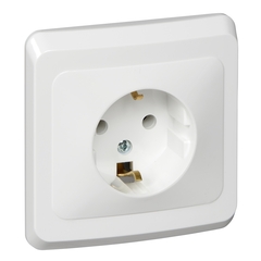 Schneider Electric Этюд Белый Розетка 1-местная скрытая установка с заземляющими контактами PC16-003B---
