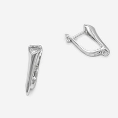 Швензы "Olympic" 17*4,6мм, фианит, родирование