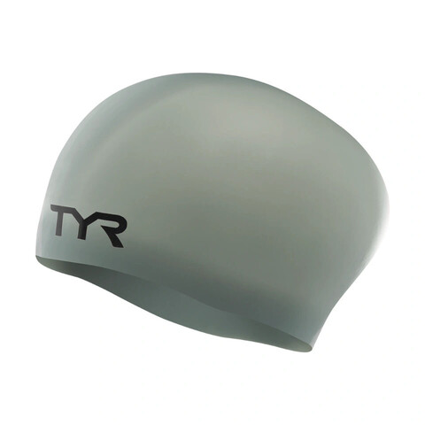 54645-82580 Шапочка для плавания TYR Long Hair Wrinkle-Free Silicone Cap, LCSL-019, серый, силикон