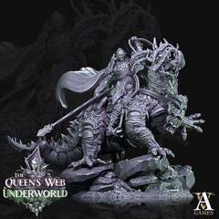 Grand Alliance Order Dark Elves Темный эльф верхом на ящере миниатюра для dnd, днд, pathfinder, фентези, Настольная игра, НРИ, Варгейм, РПГ