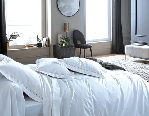 Постельное белье 2 спальное евро макси Blanc des Vosges Souvenirs Ardoise