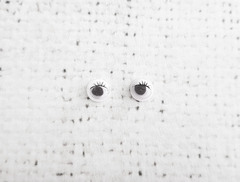 Глаза бегающие с ресницами, d 6 мм